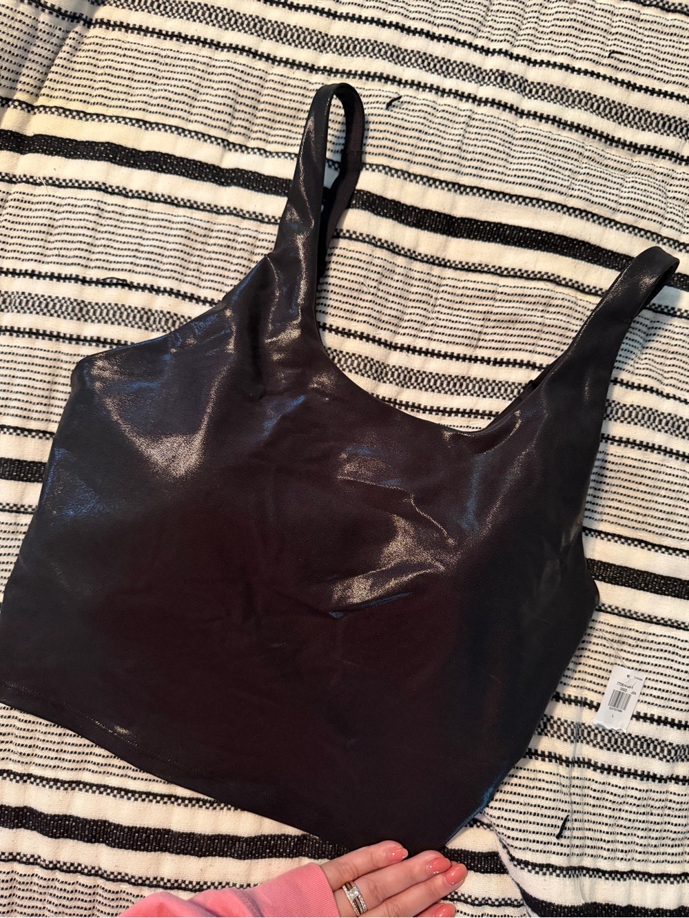 Women’s Shiny Black Tank Top